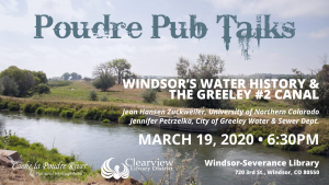 Poudre Pub Talks: Windsor's Water History & the Greeley #2 Canal @ Windsor-Severance Library | Windsor | Colorado | United States