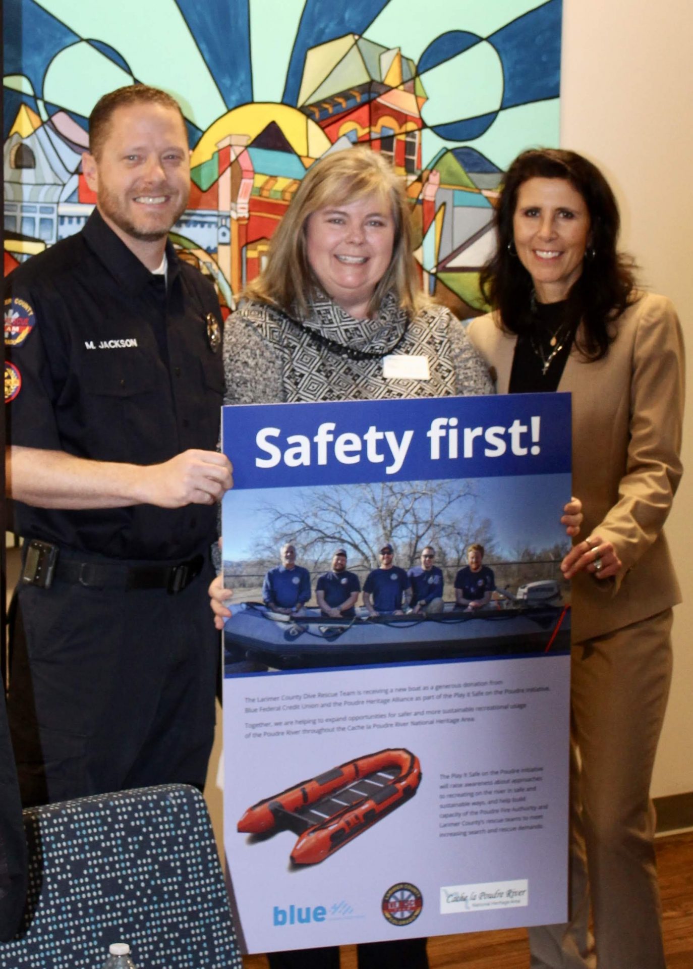 Play It Safe on the Poudre Initiative Receives $10,000 donation from Blue Federal Credit Union